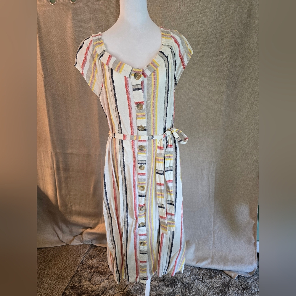 Cato Button Down Striped Dress